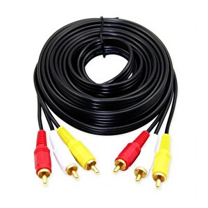 6 Metre Hazır Cctv Av Gold Kablo 3rca 3 Rca Erkek Ses Video Power