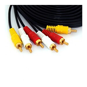 6 Metre Hazır Cctv Av Gold Kablo 3rca 3 Rca Erkek Ses Video Power