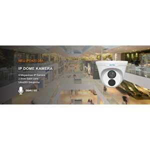 Neu-ipd420-28a 4mp 2.8mm Sabit Lens Dahili Sesli Ultra H.265+ Ip Dome Kamera