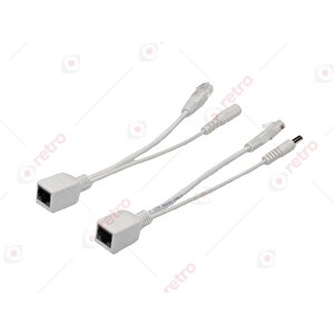 Erkek Dişi 2li Poe Aparat Set (beyaz) Poe Çevirici Pasif Poe Kablosu