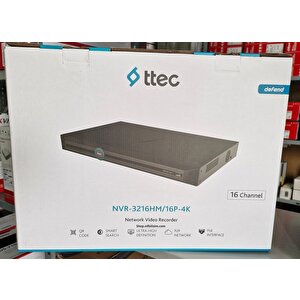 Nvr-3216hm/16p-4k 16 Kanal 16 Poe 2 Sata H.265+ 4k Nvr Kayit Cihazı