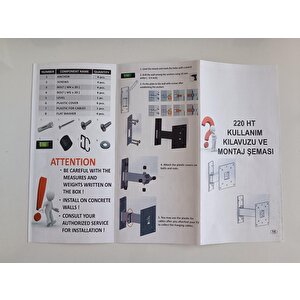 Herz Hr-10"- 27" Lcd/led/tv Tek Kollu Kilitli Hareketli Duvar Askı Aparatı
