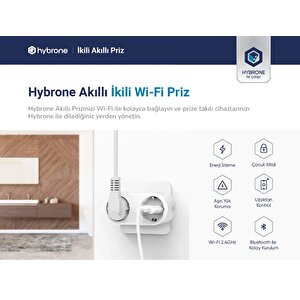 Hybrone Hy-pw2021-sp Kablosuz 2.4ghz Akıllı İkili Priz Wifi ​​​​​​​i̇le Uzaktan Kontrol 16a