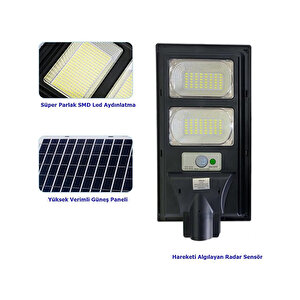 Hl-5151 100 Watt Kumandalı Güneş Enerjili Solar Sokak Armatürü – Beyaz Işık