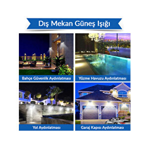 Hl-5163 100 Ledli Güneş Enerjili Dış Mekan Solar Duvar Armatürü Beyaz Işık