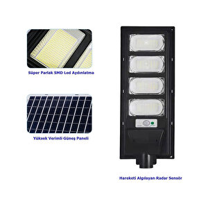 Hl-5153 200 Watt Kumandalı Güneş Enerjili Solar Sokak Armatürü – Beyaz Işık