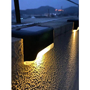 Hl-5175 4 Adet Solar Güneş Enerjili Şarj Edilen Köşebent Merdiven Veranda Bahçe Led Lamba 3200k