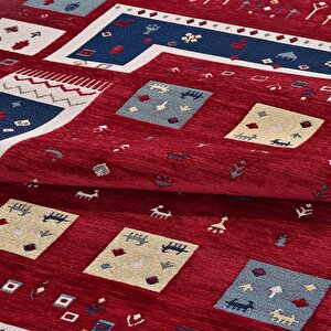 Sahra Bordo Etnik Desen Halı Sn01 - 200x290 200x290 cm