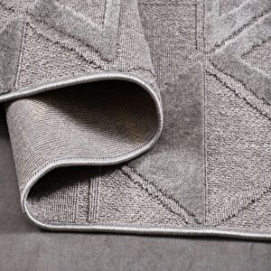 Zara Gri Geometrik Halı Zt01 - 100x200