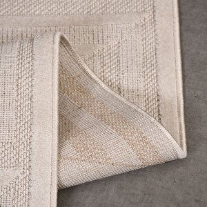 Zara Bej Geometrik Halı Zt05 - 100x200