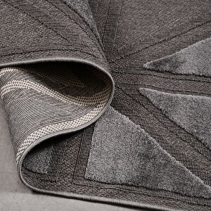 Zara Antrasit Geometrik Halı Zt04 - 160x230