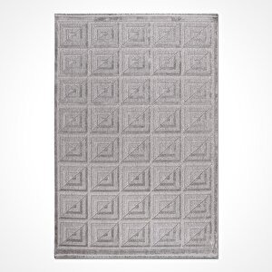 Zara Gri Geometrik Halı Zt02 - 100x200 100x200 cm
