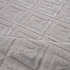 Zara Gri Geometrik Halı Zt02 - 100x200 100x200 cm