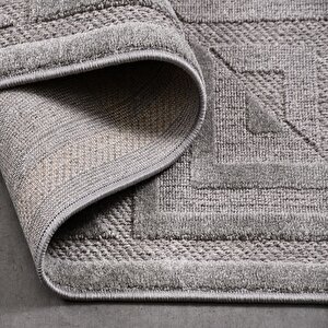 Zara Gri Geometrik Halı Zt02 - 100x200