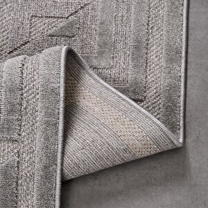 Zara Gri Geometrik Halı Zt02 - 100x200