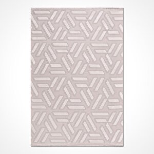Zara Bej Geometrik Halı Zt07 - 100x200 100x200 cm