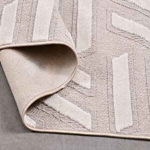 Zara Bej Geometrik Halı Zt07 - 100x200