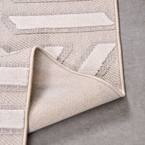 Zara Bej Geometrik Halı Zt07 - 100x200