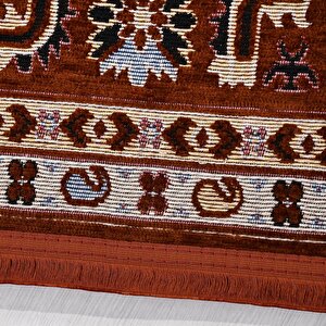 Kutay Bordo Etnik Desen Halı Ky04 - 100x200