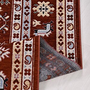 Kutay Bordo Etnik Desen Halı Ky04 - 100x200