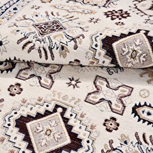 Kutay Beyaz Etnik Desen Halı Ky02 - 100x200 100x200 cm