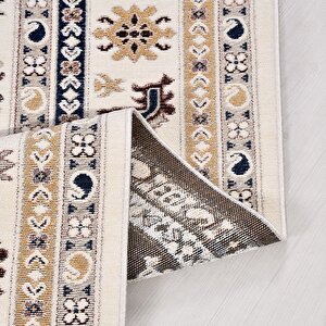 Kutay Beyaz Etnik Desen Halı Ky02 - 100x200
