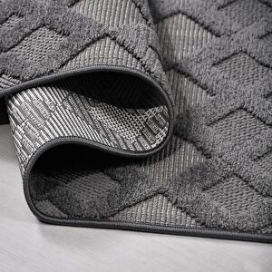 Peri Antrasit Sisal Dokuma Kolay Temizlenebilir Halı Pl04 - 200x290 200x290 cm