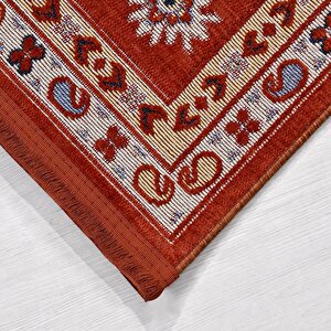 Kutay Kırmızı Etnik Desen Halı Ky01 - 100x200 100x200 cm