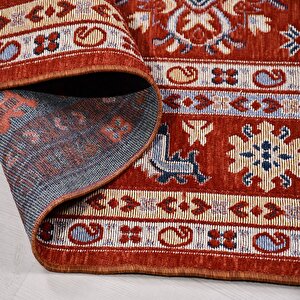 Kutay Kırmızı Etnik Desen Halı Ky01 - 100x200