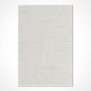 Rana Beyaz Yıkanabilir Kaymaz Kilim 6118 - 100x300 100x300 cm