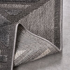 Zara Antrasit Geometrik Halı Zt03 - 100x300