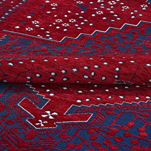 Sahra Bordo Etnik Desen Halı Sn02 - 100x300 100x300 cm