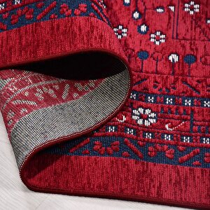 Sahra Bordo Etnik Desen Halı Sn02 - 100x300 100x300 cm