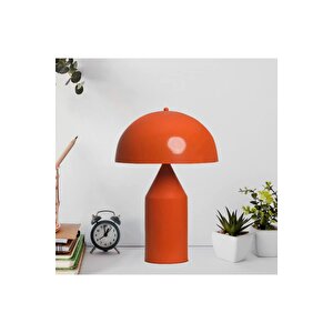 Modern Tasarım Mushroom Abajur Metal Gövde Orange Turuncu