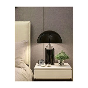 Modern Tasarım Mushroom Abajur Metal Gövde Masa Lambası Siyah