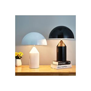 Modern Tasarım Mushroom Abajur Metal Gövde Masa Lambası Siyah
