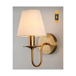 Modern Busto Pilli Aplik Eskitme Gold Sarı Krem Abajur Tak Çalıştır Kablosuz Pilli Aplik