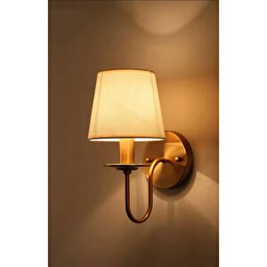 Modern Busto Pilli Aplik Eskitme Gold Sarı Krem Abajur Tak Çalıştır Kablosuz Pilli Aplik