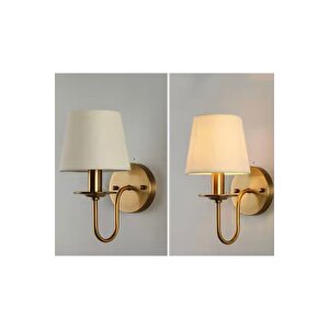 Modern Busto Pilli Aplik Eskitme Gold Sarı Krem Abajur Tak Çalıştır Kablosuz Pilli Aplik