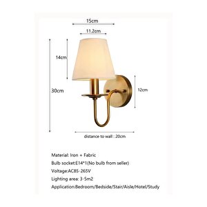 Modern Busto Pilli Aplik Eskitme Gold Sarı Krem Abajur Tak Çalıştır Kablosuz Pilli Aplik