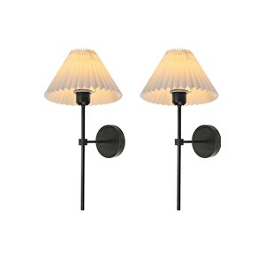 Modern Tasarım Umbrella Aplik Elektrikle Çalışır Krem Abajur 1 Adet Siyah