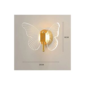 Modern Aplik Butterfly Aplik Gold Sarı Kelebek Duvar Apliği