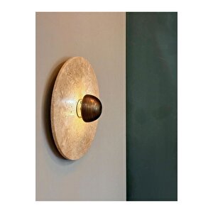 Lüks Modern Tasarım Traverten Mermer Led Aplik Eskitme Gold Limited Edition Ledli Elektrikle Çalışır