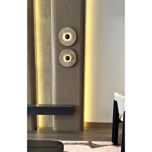 Lüks Modern Tasarım Traverten Mermer Led Aplik Eskitme Gold Limited Edition Ledli Elektrikle Çalışır