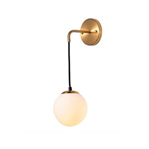 Modern Jerry Duvar Sarkıt Pilli Aplik Glop Beyaz Camlı Aplik Kablosuz Tak Çalıştır Eskitme Gold Sarı