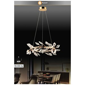 Luxury Sarkıt Leafs Led Avize Power Led French Gold Gövde
