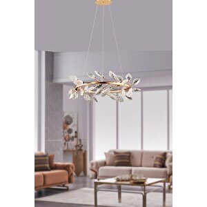 Luxury Sarkıt Leafs Led Avize Power Led French Gold Gövde