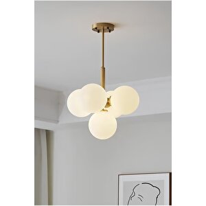 Modern Avize Glop Balon Camlı Cloudy Avize Eskitme Gold Sarı Şık Görsellik Katar