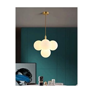 Modern Avize Glop Balon Camlı Cloudy Avize Eskitme Gold Sarı Şık Görsellik Katar