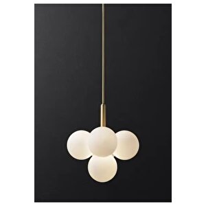 Modern Avize Glop Balon Camlı Cloudy Avize Eskitme Gold Sarı Şık Görsellik Katar